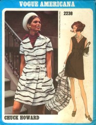 2238 1969 CHUCK HOWARD SS WRAP COAT,SLLSS V-DRESS PATTERN 14
